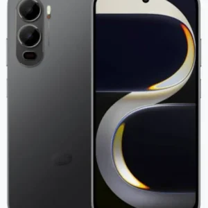 itel City 200 smartphone with 6.78-inch 120Hz display, 50MP camera, and 5200mAh battery, shown in Bass Black color.